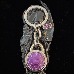 Coach Silver and Purple Key Holder